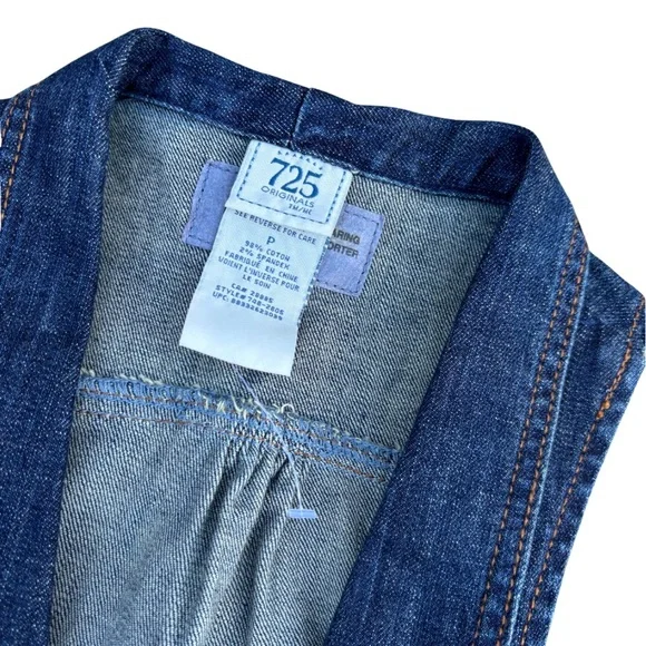 90s Y2K 725 originals denim jean vest in size small vintage like new youth small - Picture 3 of 4